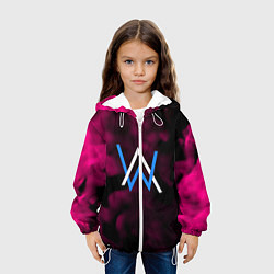 Куртка с капюшоном детская Алан Волкер огенный стиль градиент, цвет: 3D-белый — фото 2