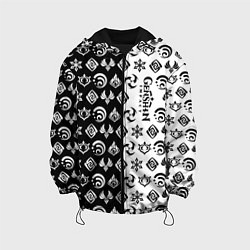 Куртка с капюшоном детская Genshin Impact - black and white, цвет: 3D-черный