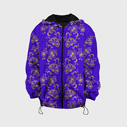 Детская куртка Контурные цветы на фиолетовом фоне