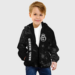 Куртка с капюшоном детская Real Madrid sport на темном фоне вертикально, цвет: 3D-черный — фото 2