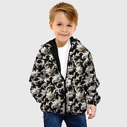 Куртка с капюшоном детская Узор в стиле барокко, цвет: 3D-черный — фото 2