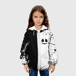 Куртка с капюшоном детская Marshmello краски музыка, цвет: 3D-белый — фото 2