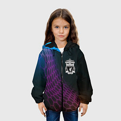 Куртка с капюшоном детская Liverpool футбольная сетка, цвет: 3D-черный — фото 2