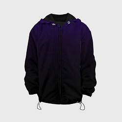 Куртка с капюшоном детская Фиолетово-чёрный тёмный градиент, цвет: 3D-черный