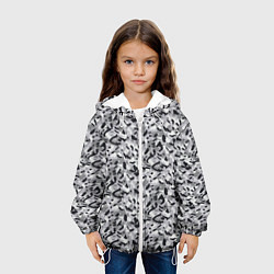 Куртка с капюшоном детская Пикселированный городской серый камуфляж, цвет: 3D-белый — фото 2