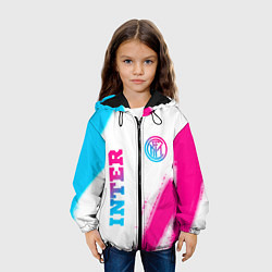 Куртка с капюшоном детская Inter neon gradient style вертикально, цвет: 3D-черный — фото 2