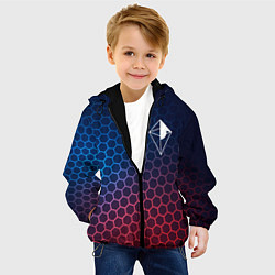 Куртка с капюшоном детская No Mans Sky неоновые соты, цвет: 3D-черный — фото 2