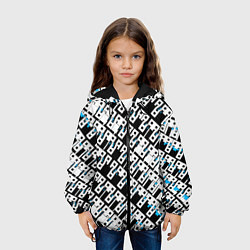 Куртка с капюшоном детская Абстрактный узор на чёрном фоне, цвет: 3D-черный — фото 2