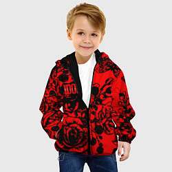 Куртка с капюшоном детская Билли Айдол rock rose band, цвет: 3D-черный — фото 2