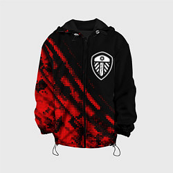 Куртка с капюшоном детская Leeds United sport grunge, цвет: 3D-черный