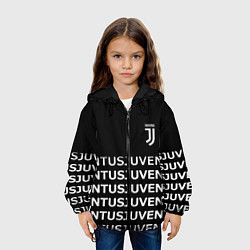 Куртка с капюшоном детская Juventus pattern fc club steel, цвет: 3D-черный — фото 2