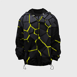 Куртка с капюшоном детская Желтые плиты киберпанк, цвет: 3D-черный