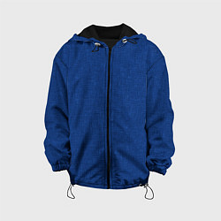 Куртка с капюшоном детская Текстура синий однотонный, цвет: 3D-черный