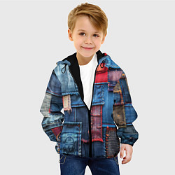 Куртка с капюшоном детская Джинсовая форма электрика, цвет: 3D-черный — фото 2