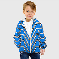 Куртка с капюшоном детская Техно броня синяя, цвет: 3D-белый — фото 2