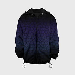 Куртка с капюшоном детская Чёрно-фиолетовый мозаика крупная, цвет: 3D-черный