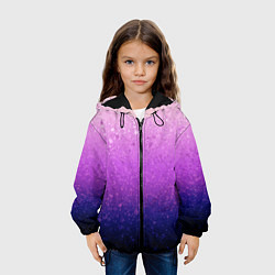 Куртка с капюшоном детская Абстрактный градиент розово-синий, цвет: 3D-черный — фото 2