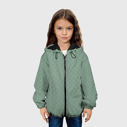 Куртка с капюшоном детская Паттерн сетка оливковый, цвет: 3D-черный — фото 2
