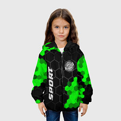 Куртка с капюшоном детская Chrysler green sport hexagon, цвет: 3D-черный — фото 2
