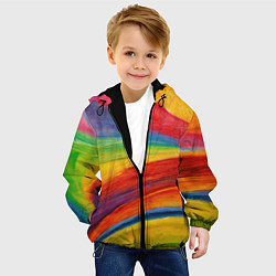 Куртка с капюшоном детская Рисунок масляной пастелью, цвет: 3D-черный — фото 2