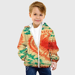 Куртка с капюшоном детская Тай-дай паттерн, цвет: 3D-белый — фото 2
