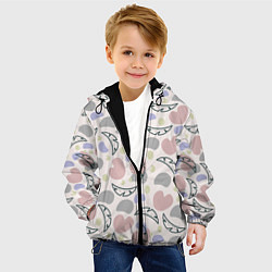 Куртка с капюшоном детская Пятна и листья, цвет: 3D-черный — фото 2