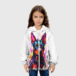 Куртка с капюшоном детская Доберман маркерами, цвет: 3D-белый — фото 2