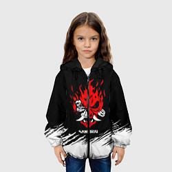 Куртка с капюшоном детская Логотип самурая из киберпанка 2077, цвет: 3D-черный — фото 2