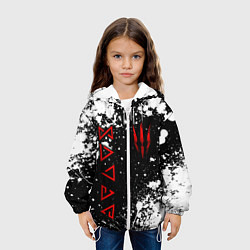 Куртка с капюшоном детская Знаки из Ведьмака - белые брызги, цвет: 3D-белый — фото 2