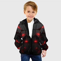 Куртка с капюшоном детская Броня киборга в виде плит с подсветкой, цвет: 3D-черный — фото 2