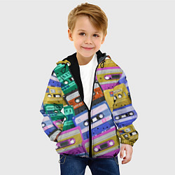 Куртка с капюшоном детская Аудио кассеты разноцветные, цвет: 3D-черный — фото 2