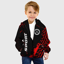 Куртка с капюшоном детская Mercedes red sport tires, цвет: 3D-черный — фото 2