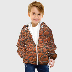 Куртка с капюшоном детская Змеиная шкура текстура, цвет: 3D-белый — фото 2