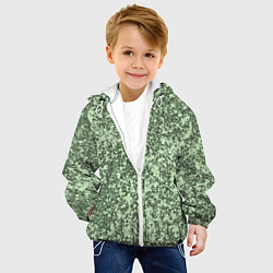 Куртка с капюшоном детская Светло-зелёный текстура камень, цвет: 3D-белый — фото 2