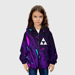 Куртка с капюшоном детская Zelda neon gaming, цвет: 3D-черный — фото 2