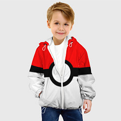 Куртка с капюшоном детская Pokeball texture, цвет: 3D-белый — фото 2