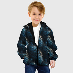 Куртка с капюшоном детская Синяя стальная броня, цвет: 3D-черный — фото 2