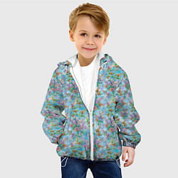 Куртка с капюшоном детская Паттерн из сирени, цвет: 3D-белый — фото 2