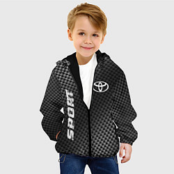 Куртка с капюшоном детская Toyota sport carbon, цвет: 3D-черный — фото 2