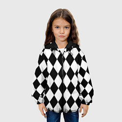 Куртка с капюшоном детская Арлекин черно-белый, цвет: 3D-черный — фото 2