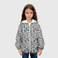 Куртка с капюшоном детская Чёрно-белый имитация шкуры, цвет: 3D-белый — фото 2