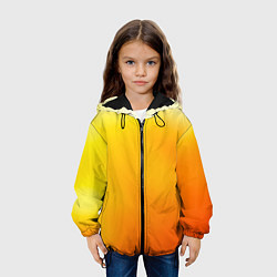 Куртка с капюшоном детская Яркий оранж, цвет: 3D-черный — фото 2
