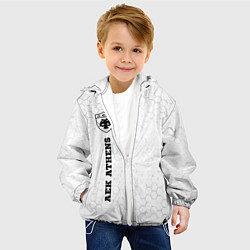 Куртка с капюшоном детская AEK Athens sport на светлом фоне по-вертикали, цвет: 3D-белый — фото 2