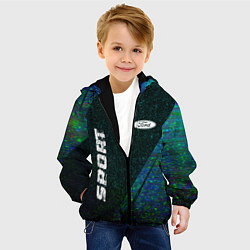 Куртка с капюшоном детская Ford sport glitch blue, цвет: 3D-черный — фото 2