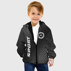 Куртка с капюшоном детская Mercedes sport carbon, цвет: 3D-черный — фото 2