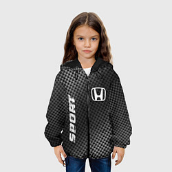 Куртка с капюшоном детская Honda sport carbon, цвет: 3D-черный — фото 2
