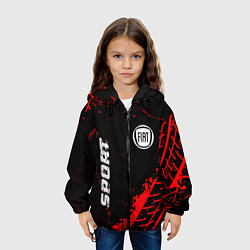 Куртка с капюшоном детская Fiat red sport tires, цвет: 3D-черный — фото 2