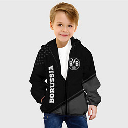 Куртка с капюшоном детская Borussia sport на темном фоне вертикально, цвет: 3D-черный — фото 2