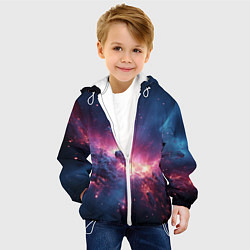 Куртка с капюшоном детская Взрыв в космосе, цвет: 3D-белый — фото 2