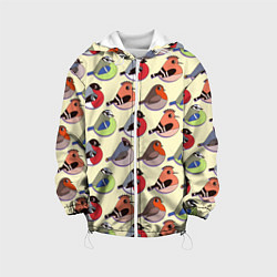 Куртка с капюшоном детская Веселые птички, цвет: 3D-белый